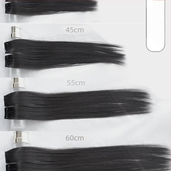 Fragment de perucă Yuxinde, păr drept, breton cu parcare medie, extensie ușoară cu clips pentru volum, fibre rezistente la temperaturi înalte