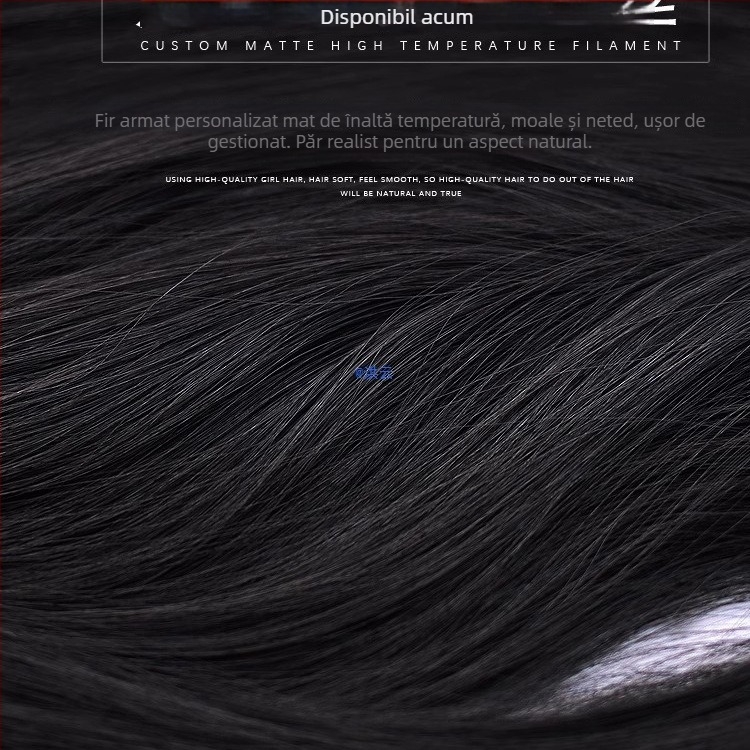 Fragment de perucă Yuxinde, păr drept, breton cu parcare medie, extensie ușoară cu clips pentru volum, fibre rezistente la temperaturi înalte