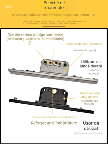 Casetă de încuietoare din aliaj de aluminiu pentru ferestre cu deschidere batantă, corp de încuietoare de transmisie și cilindru telescopic, accesorii de legătură