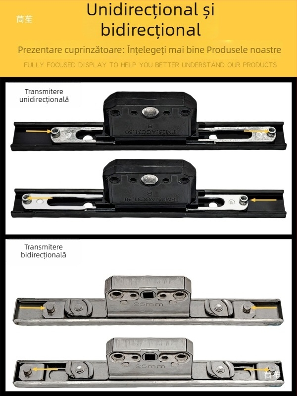 Casetă de încuietoare din aliaj de aluminiu pentru ferestre cu deschidere batantă, corp de încuietoare de transmisie și cilindru telescopic, accesorii de legătură