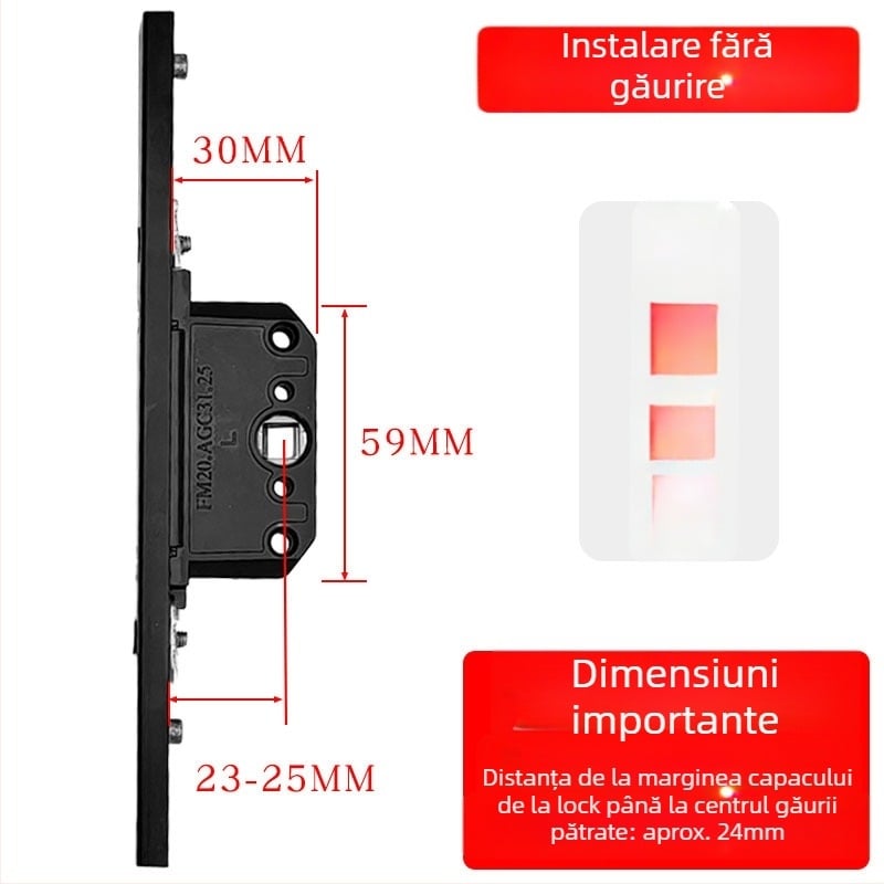 Casetă de încuietoare din aliaj de aluminiu pentru ferestre cu deschidere batantă, corp de încuietoare de transmisie și cilindru telescopic, accesorii de legătură