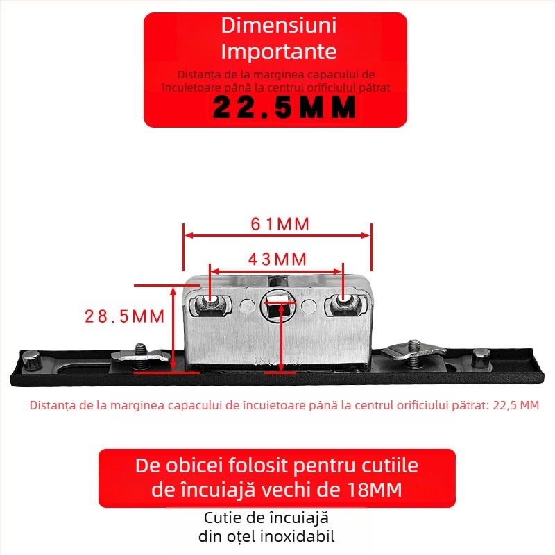 Casetă de încuietoare din aliaj de aluminiu pentru ferestre cu deschidere batantă, corp de încuietoare de transmisie și cilindru telescopic, accesorii de legătură