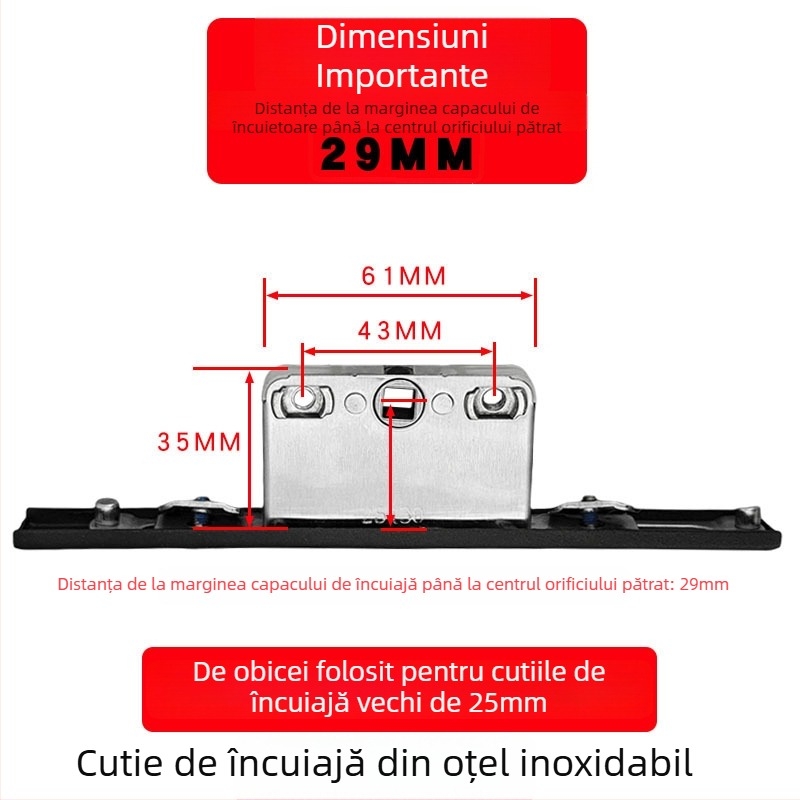 Casetă de încuietoare din aliaj de aluminiu pentru ferestre cu deschidere batantă, corp de încuietoare de transmisie și cilindru telescopic, accesorii de legătură