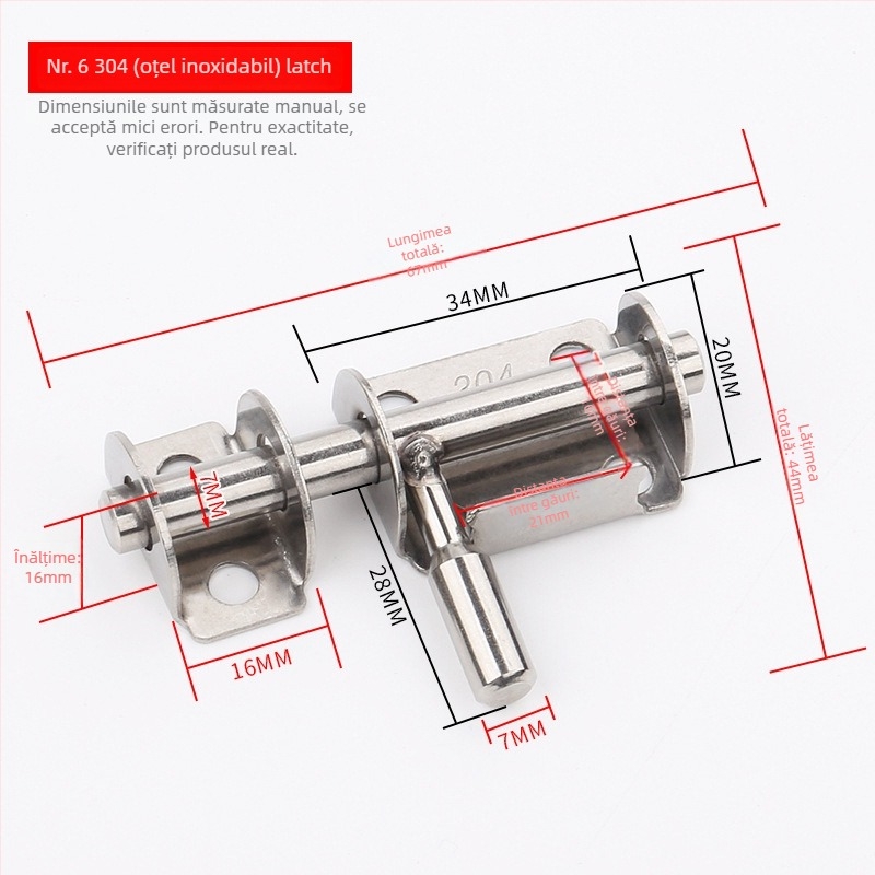 Latch ușă din oțel inoxidabil – Solid Latch, corp încuietoare, pentru uși din lemn, stil lux ușor