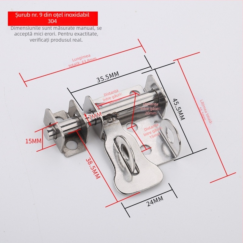 Latch ușă din oțel inoxidabil – Solid Latch, corp încuietoare, pentru uși din lemn, stil lux ușor
