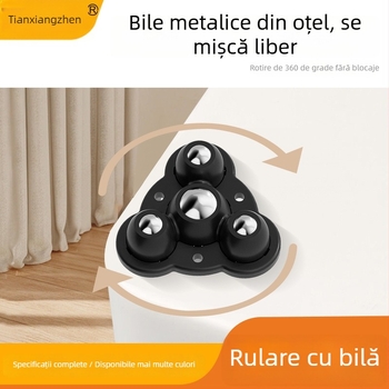 Ringing roți mini pentru mobilier, silențioase (ABS + oțel inoxidabil)