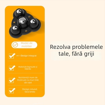 Ringing roți mini pentru mobilier, silențioase (ABS + oțel inoxidabil)