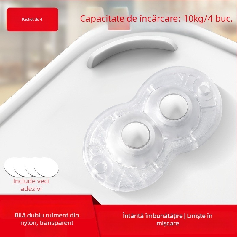 Ringing roți mini pentru mobilier, silențioase (ABS + oțel inoxidabil)