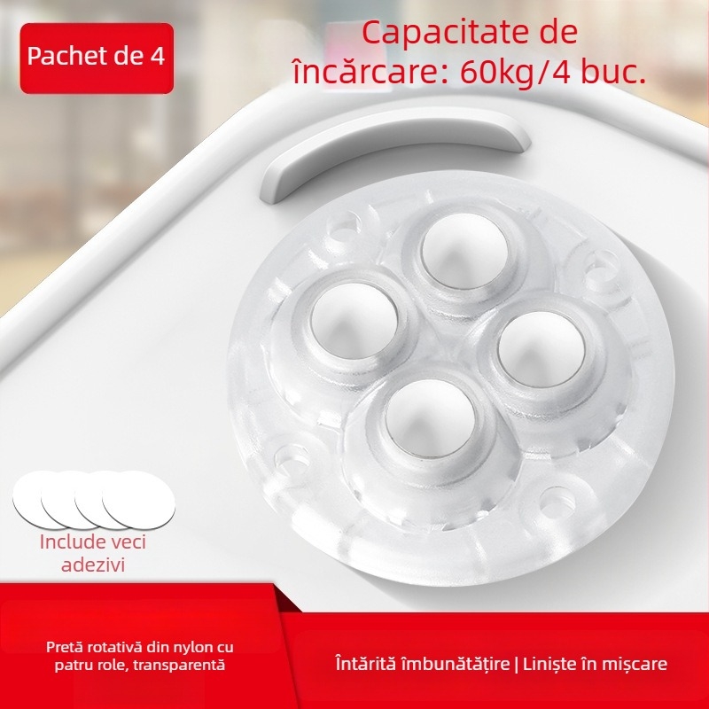Ringing roți mini pentru mobilier, silențioase (ABS + oțel inoxidabil)