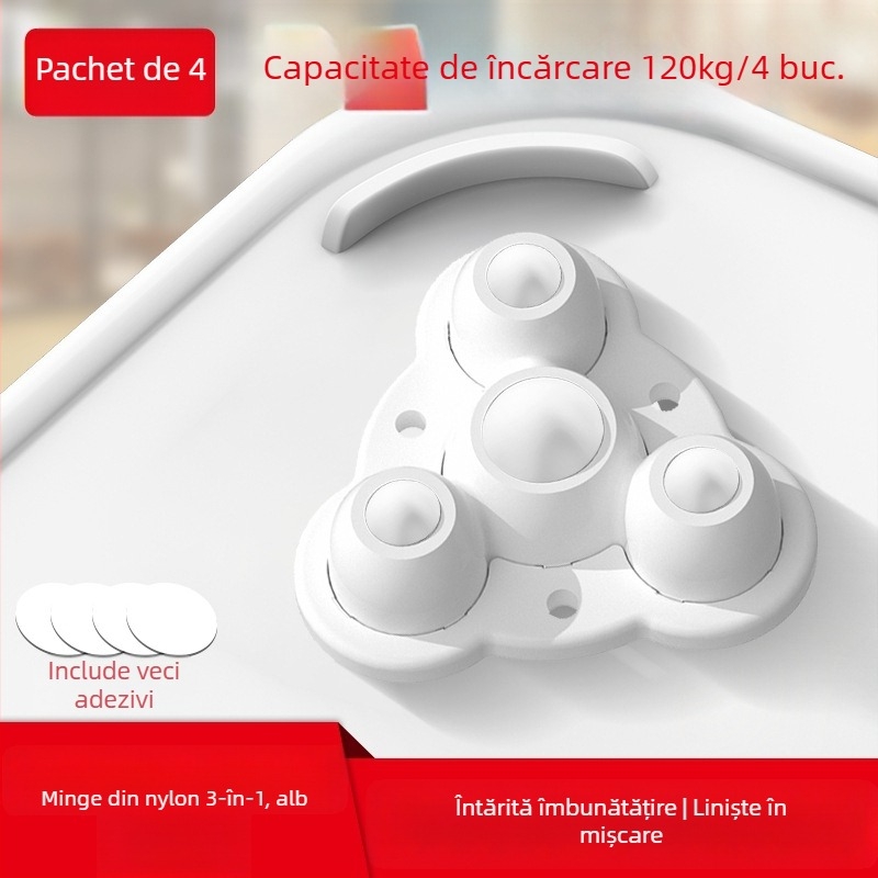 Ringing roți mini pentru mobilier, silențioase (ABS + oțel inoxidabil)