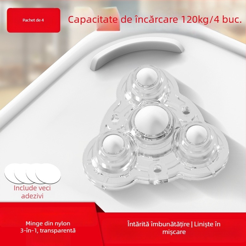 Ringing roți mini pentru mobilier, silențioase (ABS + oțel inoxidabil)
