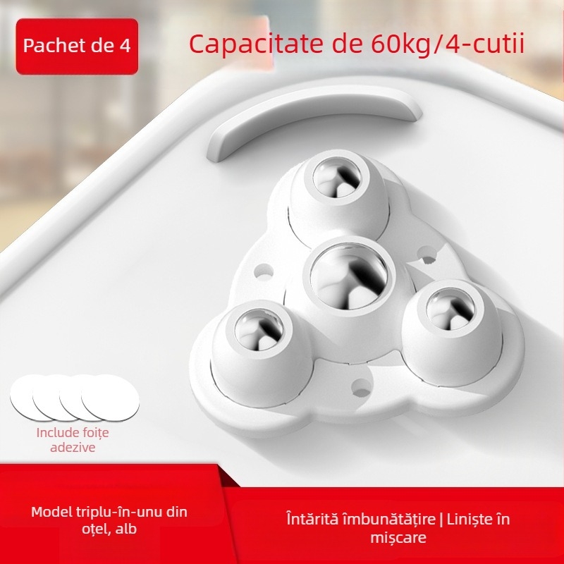 Ringing roți mini pentru mobilier, silențioase (ABS + oțel inoxidabil)