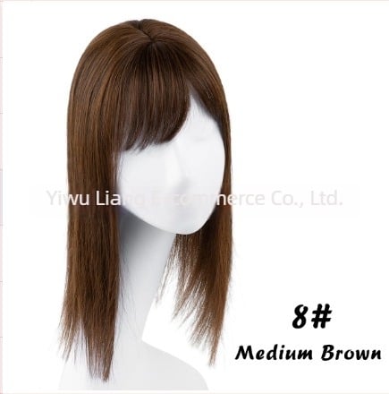 Perucă pentru femei - Piesă lungă, dreaptă cu breton 3D, procesare mecanizată, mătase rezistentă la temperaturi înalte, poate fi coafată și vopsită