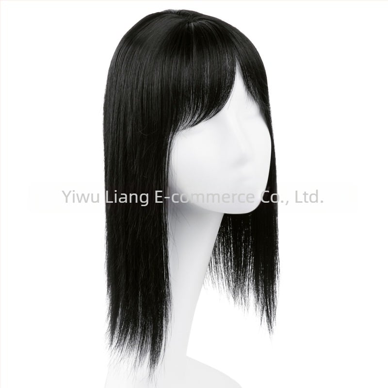 Perucă pentru femei - Piesă lungă, dreaptă cu breton 3D, procesare mecanizată, mătase rezistentă la temperaturi înalte, poate fi coafată și vopsită