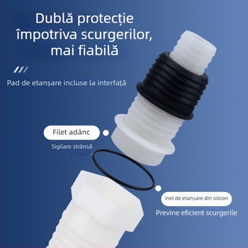 Conductă de drenaj pentru mașina de spălat, ramificație în formă de Y, furtun extensibil cu trei capete, racord pentru podea (Brand: altă; Certificare: Niciuna; Material: elemente implicite; Stil: modern și minimalist)