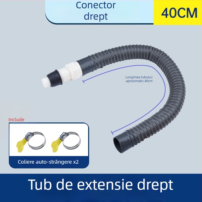 Conductă de drenaj pentru mașina de spălat, ramificație în formă de Y, furtun extensibil cu trei capete, racord pentru podea (Brand: altă; Certificare: Niciuna; Material: elemente implicite; Stil: modern și minimalist)
