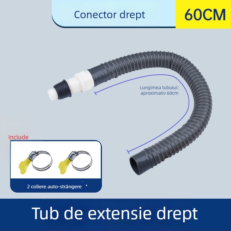 Conductă de drenaj pentru mașina de spălat, ramificație în formă de Y, furtun extensibil cu trei capete, racord pentru podea (Brand: altă; Certificare: Niciuna; Material: elemente implicite; Stil: modern și minimalist)