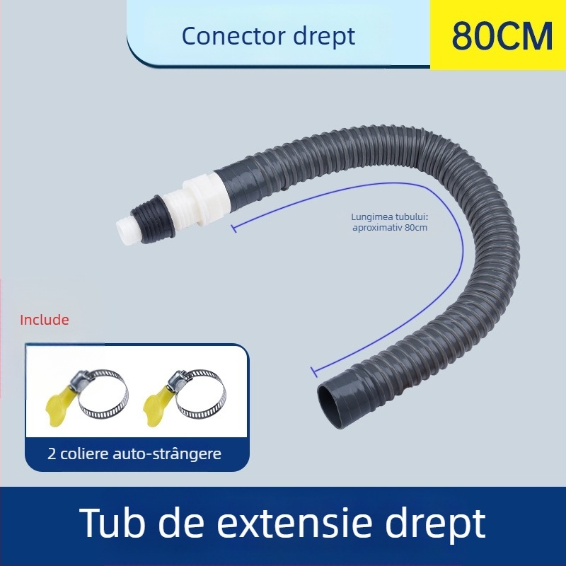 Conductă de drenaj pentru mașina de spălat, ramificație în formă de Y, furtun extensibil cu trei capete, racord pentru podea (Brand: altă; Certificare: Niciuna; Material: elemente implicite; Stil: modern și minimalist)