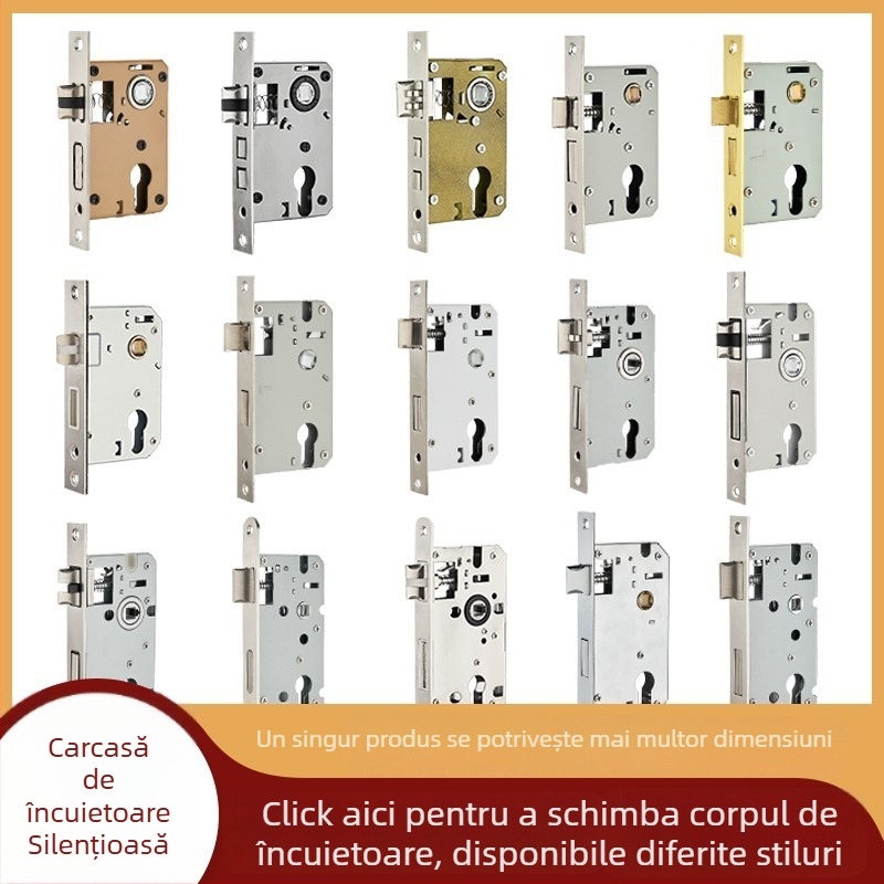 Corp de mâner pentru uși din lemn interior — încuietoare mecanică, montaj încastrat, cilindru universal, modele 5045/5845/7255