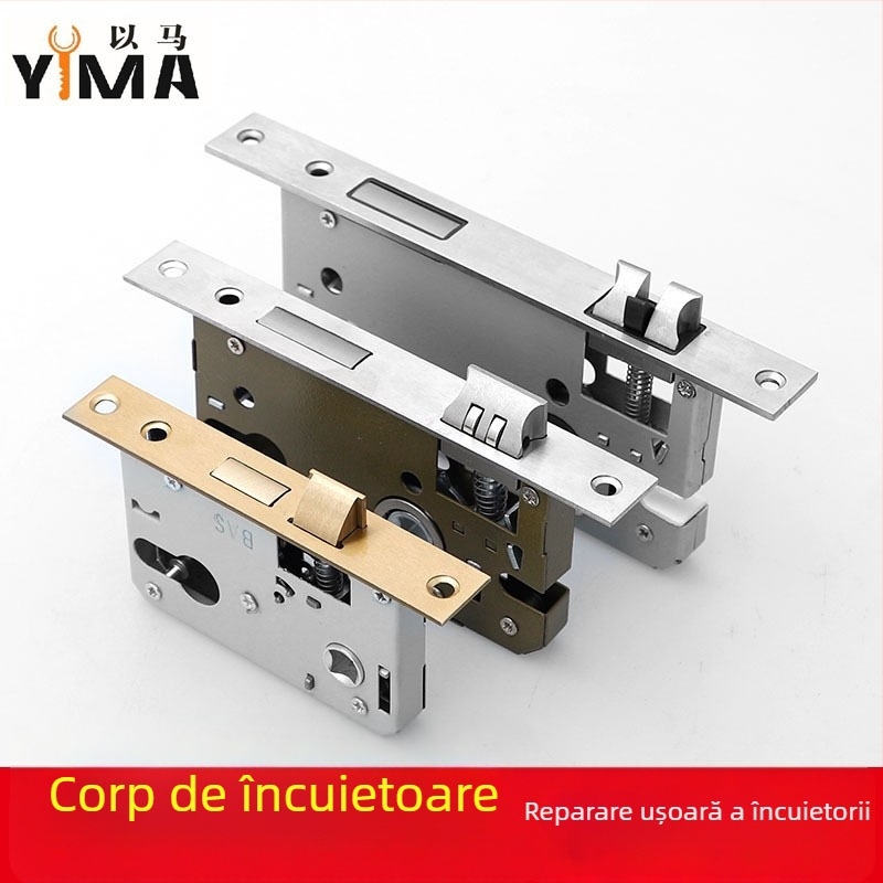 Corp de mâner pentru uși din lemn interior — încuietoare mecanică, montaj încastrat, cilindru universal, modele 5045/5845/7255