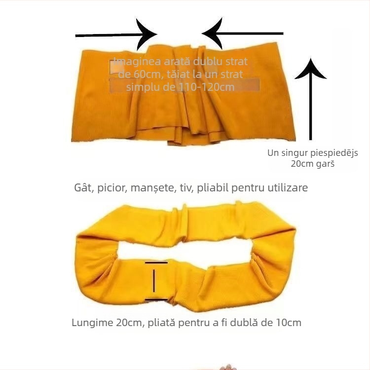 Țesătură tricotată din bumbac, elastică, pentru hanorace, cu tivuri ribate la manșete și guler, burete absorbant sunet