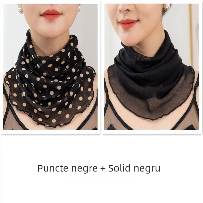 Fular încălzitor pentru gât din poliester, căptușit cu chiffon, lățime normală, stil Pure Desire, primăvara 2022