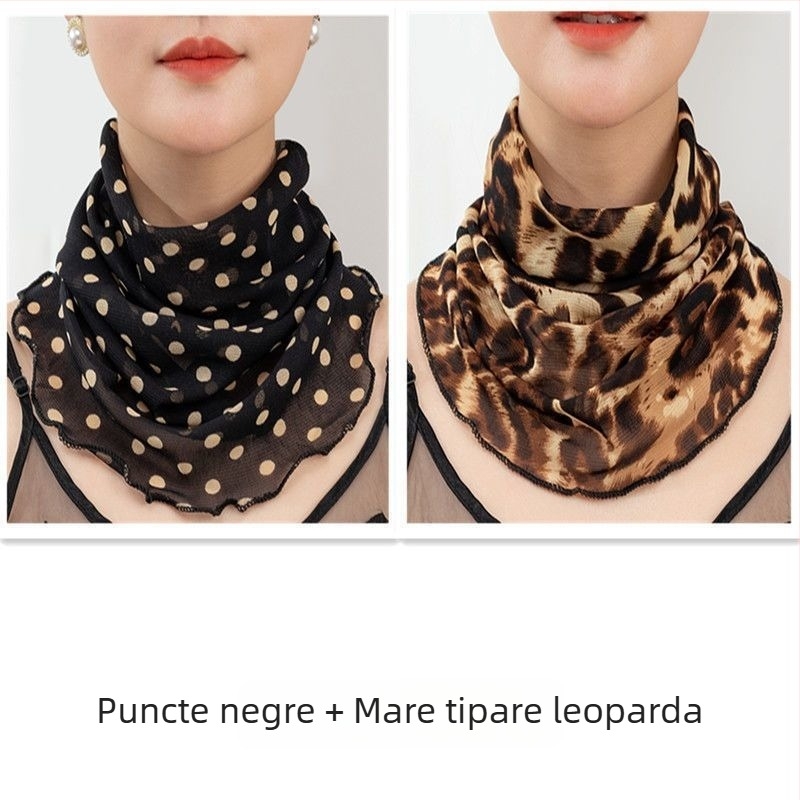 Fular încălzitor pentru gât din poliester, căptușit cu chiffon, lățime normală, stil Pure Desire, primăvara 2022