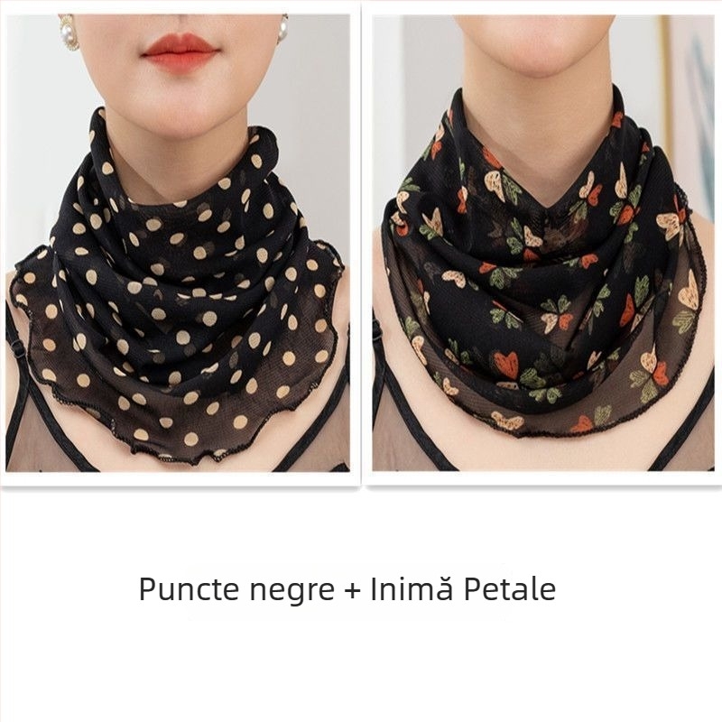 Fular încălzitor pentru gât din poliester, căptușit cu chiffon, lățime normală, stil Pure Desire, primăvara 2022