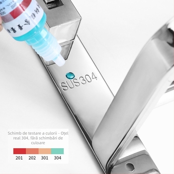 Suport pentru prosoape din oțel inoxidabil 304, suprafață lustruită, set de șase piese, design modern pentru baie