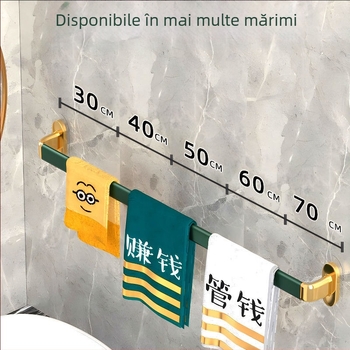 Raft de prosoape montat pe perete, fără găuri, din plastic, cu o singură bară, certificat CE