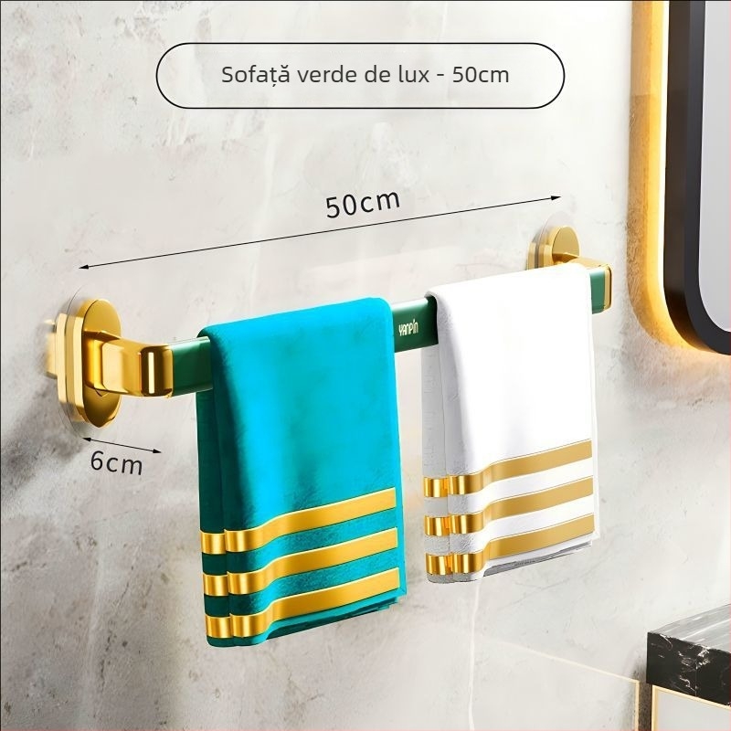 Raft de prosoape montat pe perete, fără găuri, din plastic, cu o singură bară, certificat CE