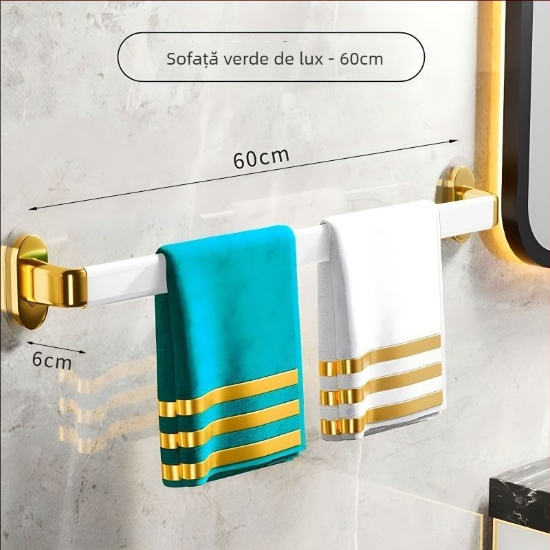 Raft de prosoape montat pe perete, fără găuri, din plastic, cu o singură bară, certificat CE