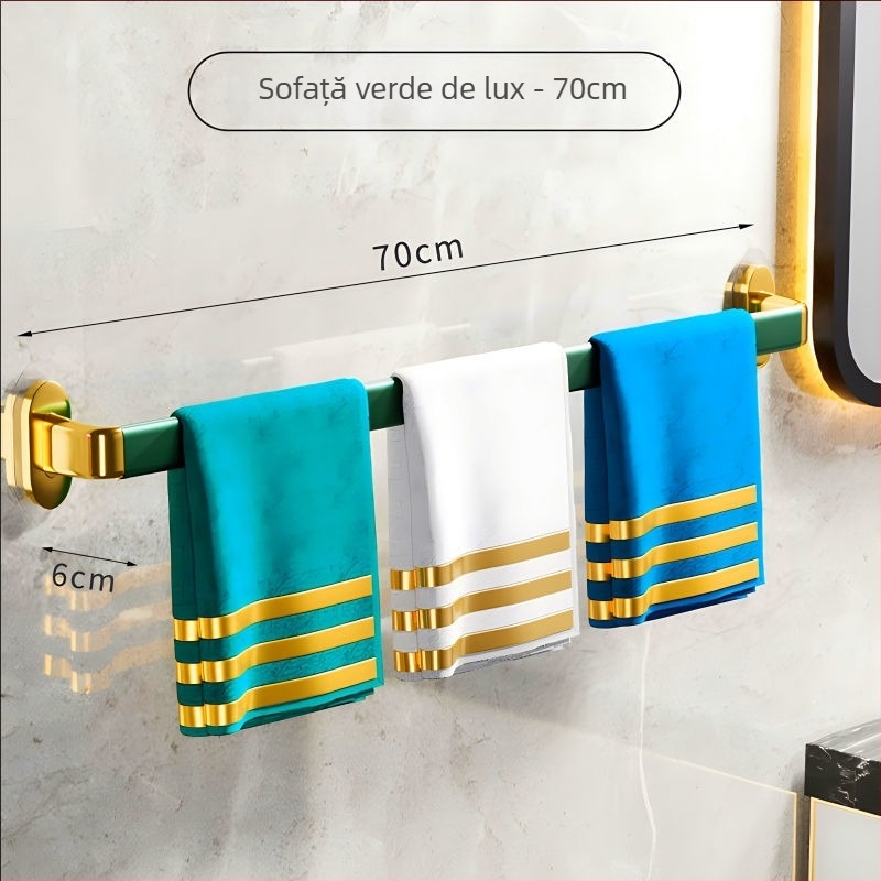 Raft de prosoape montat pe perete, fără găuri, din plastic, cu o singură bară, certificat CE