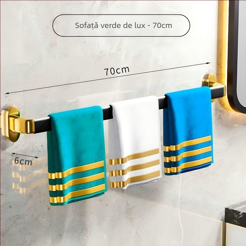 Raft de prosoape montat pe perete, fără găuri, din plastic, cu o singură bară, certificat CE