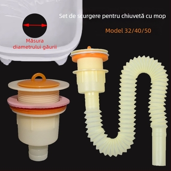 Kit universal de drenaj pentru chiuveta mop și diferite chiuvete/bazine, conductă de scurgere în formă de P, certificat CE, set universal de accesorii