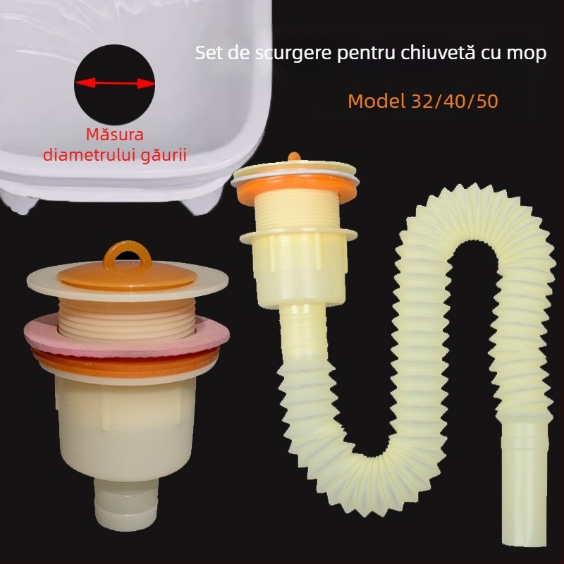 Kit universal de drenaj pentru chiuveta mop și diferite chiuvete/bazine, conductă de scurgere în formă de P, certificat CE, set universal de accesorii