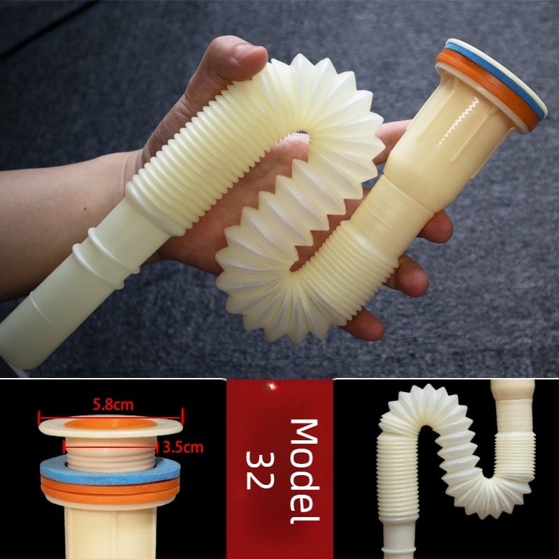 Kit universal de drenaj pentru chiuveta mop și diferite chiuvete/bazine, conductă de scurgere în formă de P, certificat CE, set universal de accesorii