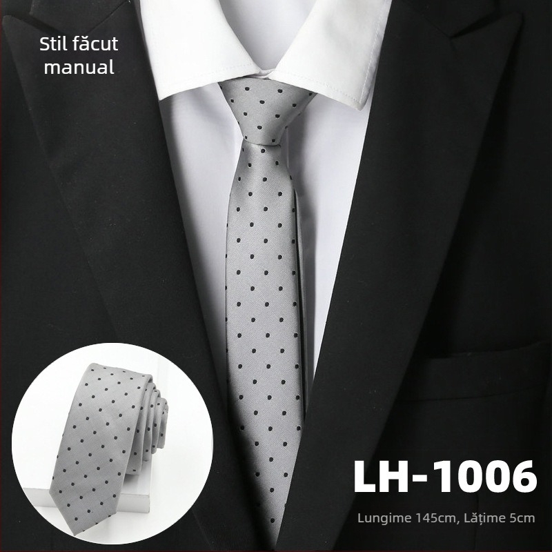 Cravată pentru bărbați, țesătură jacquard cu dungi, căptușeală poliester, fibră poliester