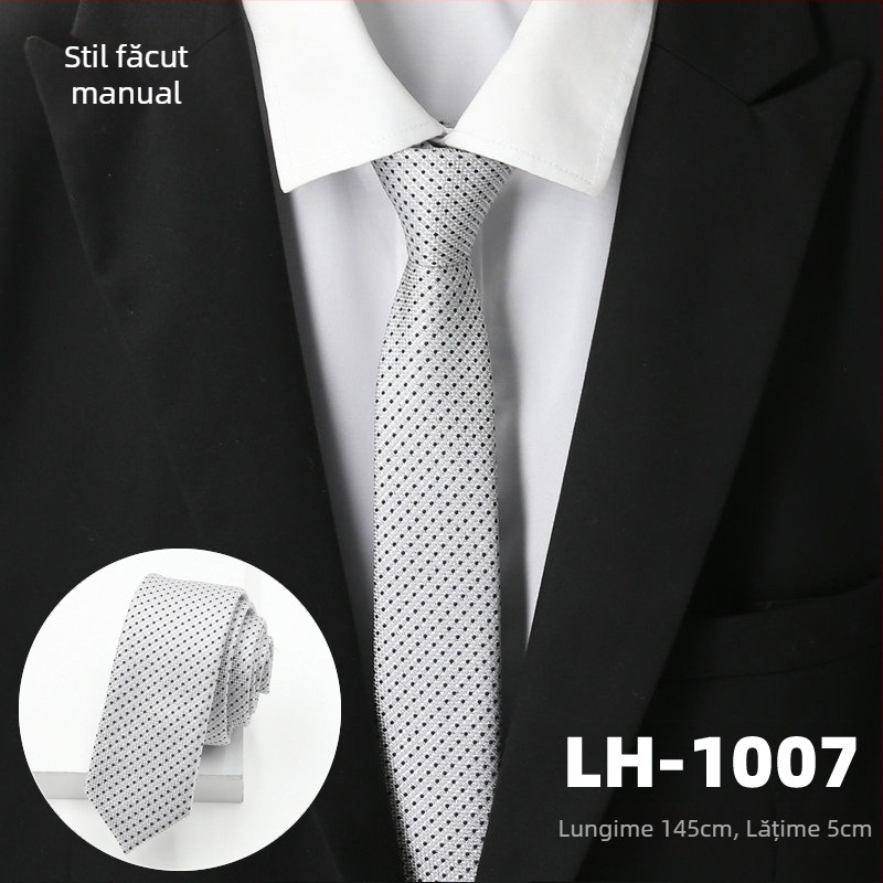 Cravată pentru bărbați, țesătură jacquard cu dungi, căptușeală poliester, fibră poliester