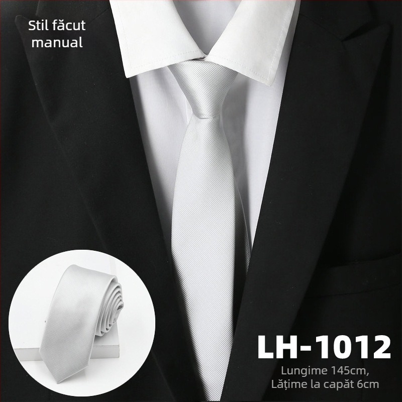 Cravată pentru bărbați, țesătură jacquard cu dungi, căptușeală poliester, fibră poliester