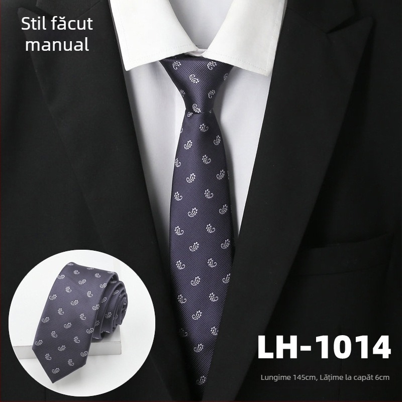 Cravată pentru bărbați, țesătură jacquard cu dungi, căptușeală poliester, fibră poliester