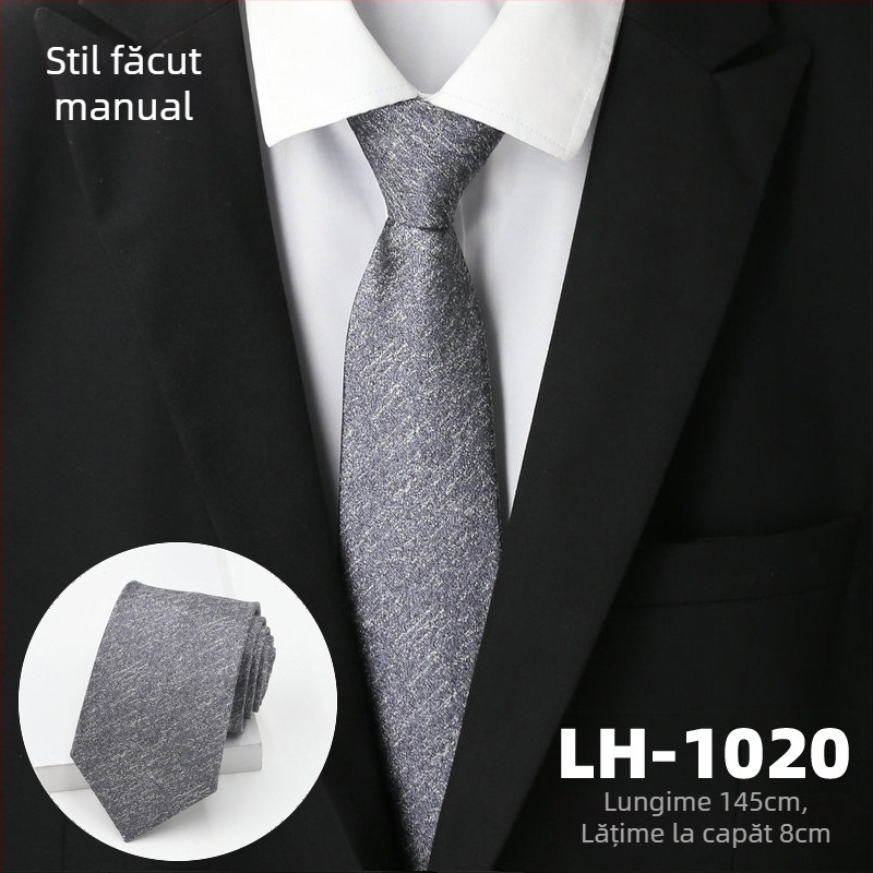 Cravată pentru bărbați, țesătură jacquard cu dungi, căptușeală poliester, fibră poliester