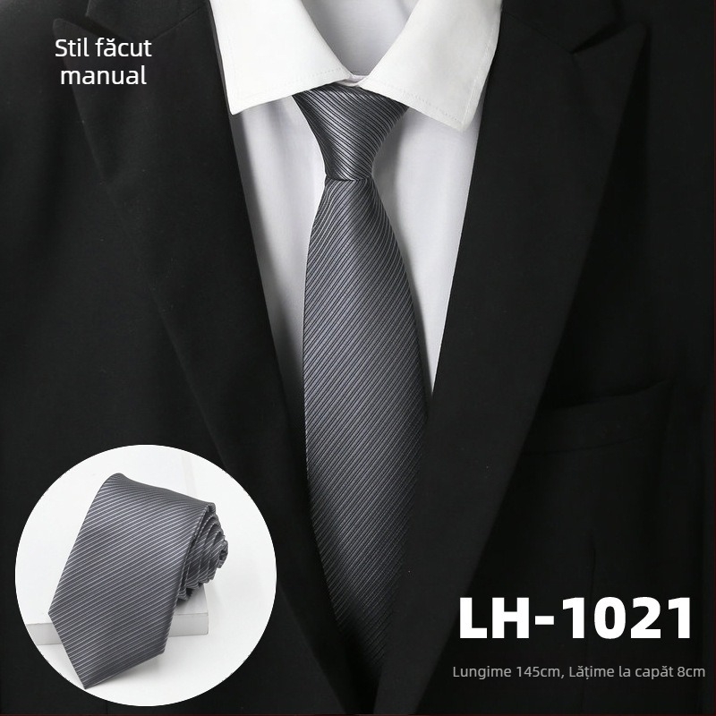 Cravată pentru bărbați, țesătură jacquard cu dungi, căptușeală poliester, fibră poliester