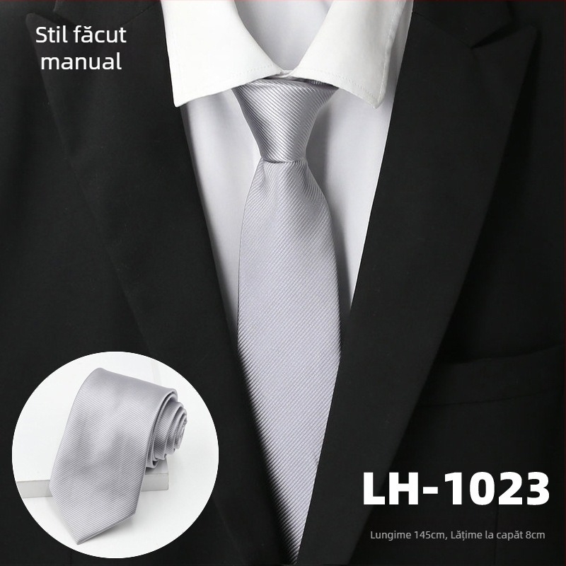 Cravată pentru bărbați, țesătură jacquard cu dungi, căptușeală poliester, fibră poliester