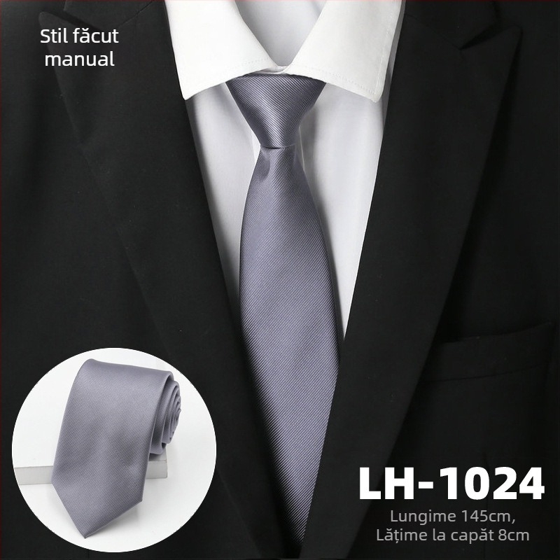 Cravată pentru bărbați, țesătură jacquard cu dungi, căptușeală poliester, fibră poliester