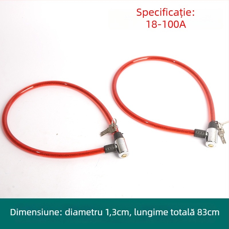 Oakman lacăt cablu, model Wire lock, material fier PVC, destinat bicicletelor, vehiculelor electrice și motocicletelor