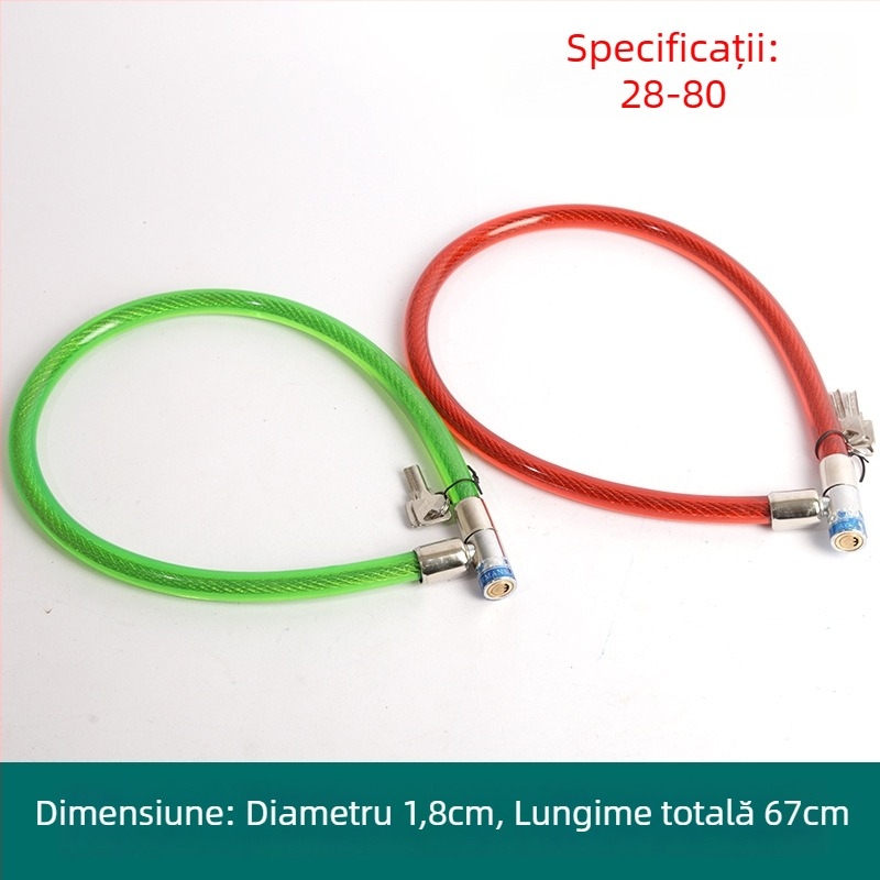 Oakman lacăt cablu, model Wire lock, material fier PVC, destinat bicicletelor, vehiculelor electrice și motocicletelor