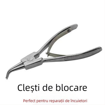 Mâner de ușă pentru dormitor, cu încuietoare anti-furt, model 1, stil modern minimalist, cu accesorii