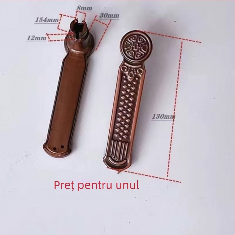 Mâner de ușă pentru dormitor, cu încuietoare anti-furt, model 1, stil modern minimalist, cu accesorii