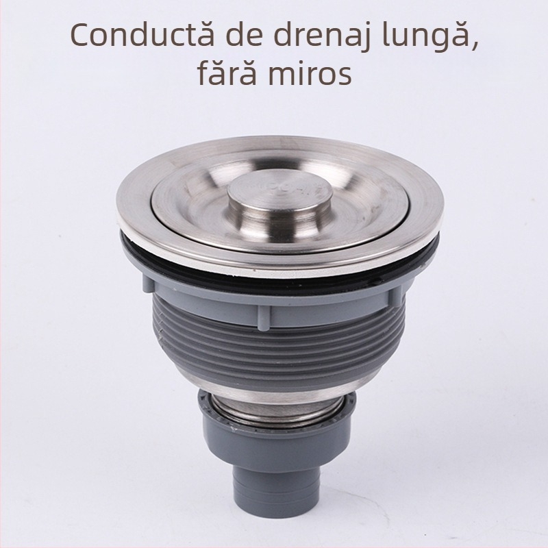 Set țevi de scurgere pentru chiuveta din oțel inoxidabil, cu funcție de deodorizare, model 042, 200 g